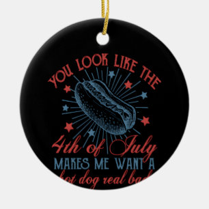 You Look Like The 4th Of July, Retro 4th Of July, Ceramic Tree Decoration