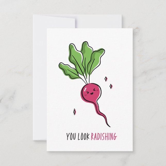 You Look Radishing Funny Pun Thank You Card (Front)