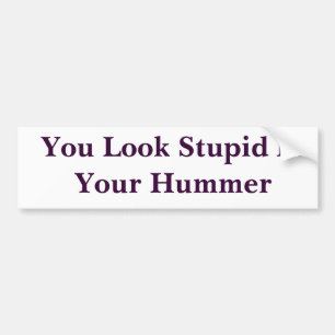 You Look Stupid In Your Hummer Bumper Sticker