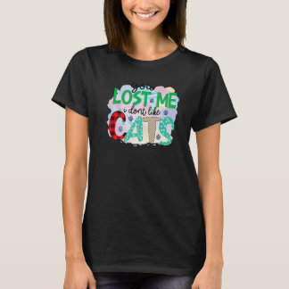 You Lost Me I Don't Like Cats Graphic Patchwork T-Shirt