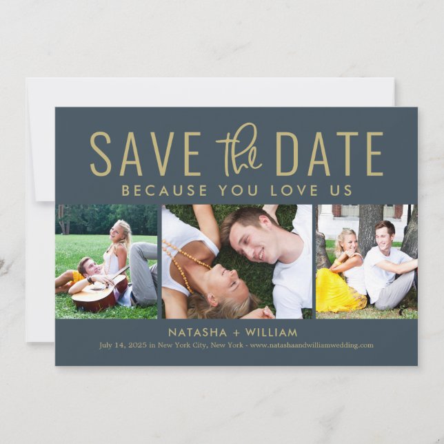 You Love Us EDITABLE COLOR Save The Date Card (Front)