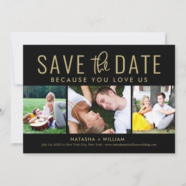 You Love Us EDITABLE COLOR Save The Date Card (Front)