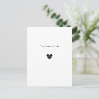You Lovely Dad Quote Black Heart Card