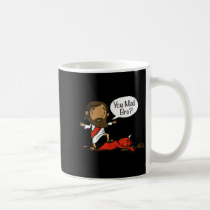 You Mad Bro - Funny Christian Jesus And Devil  Coffee Mug