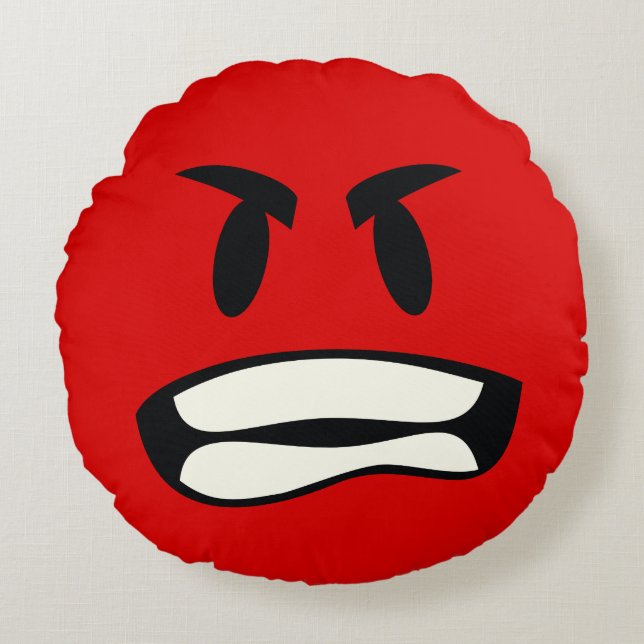you mad bro? - rage emoji round cushion (Front)