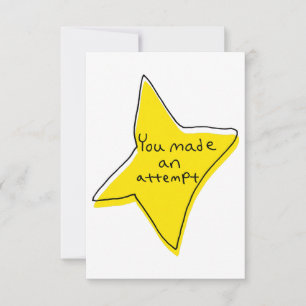 You Made An Attempt - Yellow Star Thank You Card