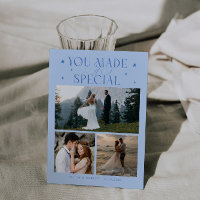 You Made It Special Wedding Photo Icy Blue