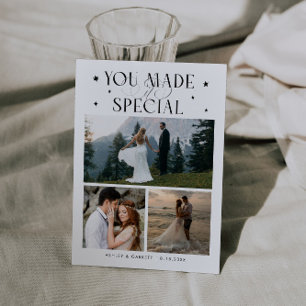You Made It Special Wedding Photo White Thank You Card
