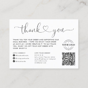 You Made My Day Heart Small Business Logo QR Code Business Card