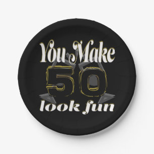 You Make 50 Look Fun Cheers Birthday Paper Plate