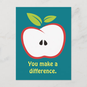 You make a difference apple postcard