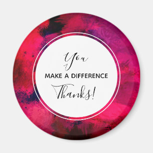You Make a Difference Dark Red and Purple Abstract Magnet
