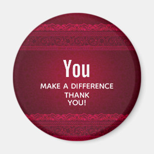 You make a Difference Elegant Red Background Magnet