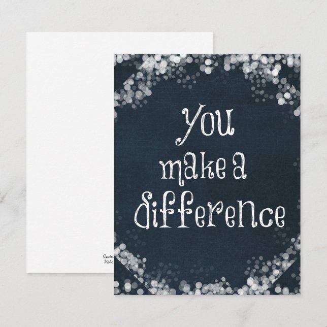 You Make a Difference Quote  Card (Front/Back)