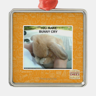 You make bunny cry metal tree decoration