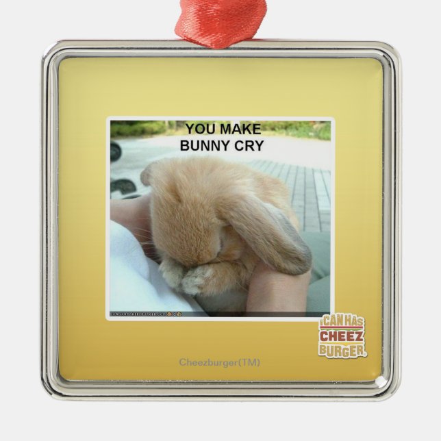 You make bunny cry metal tree decoration (Front)