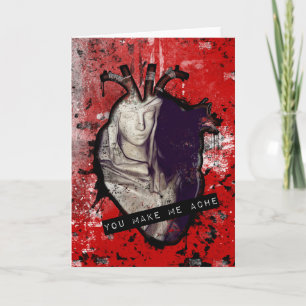 you make me ache anatomical heart holiday card