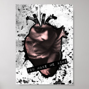 you make me ache anatomical heart poster