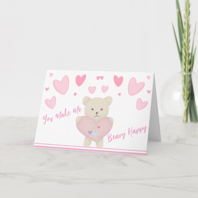 You Make Me Beary Happy Holiday Card (Front)