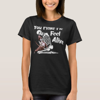 You Make Me Feel Alive Skeleton Hugs Pitbull T-Shirt
