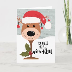 you make me feel christmas wine-derful funny wine card