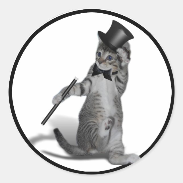 You make me feel like Dancing! Tap Dancing Cat Classic Round Sticker (Front)
