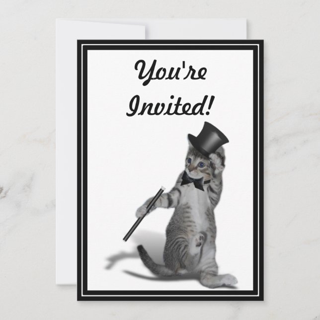 You make me feel like Dancing! Tap Dancing Cat Invitation (Front)