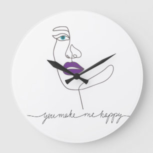 You make me happy large clock