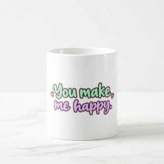 You Make Me Happy Pastel Hearts Mug