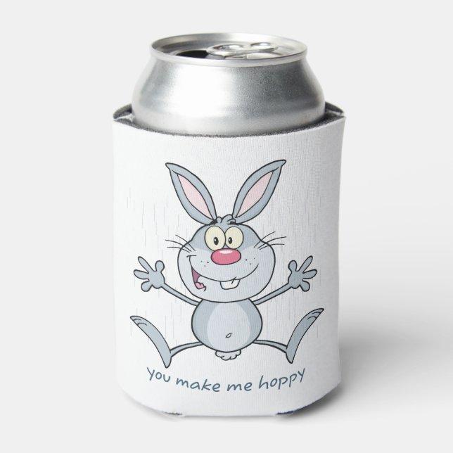 You Make Me Hoppy Bunny Rabbit Can Cooler (Can Front)