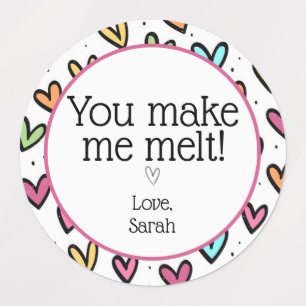 You make me melt  colourful hearts valentine gift