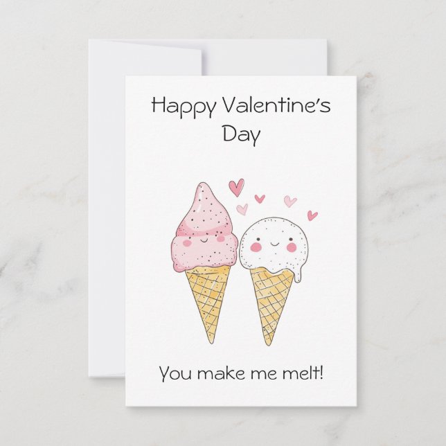"You Make Me Melt!" – Cute & Punny Ice Cream  Card (Front)