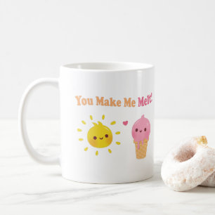 You Make Me Melt, Funny Sun and Ice Cream Coffee Mug