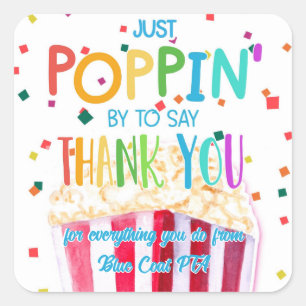 you make me pop thanks popcorn volunteer favour ba square sticker