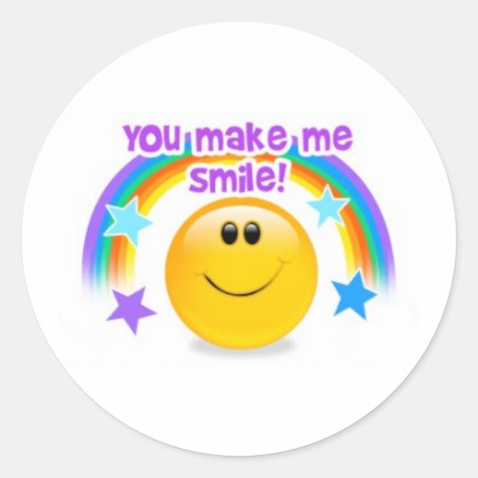 you make me smile! classic round sticker