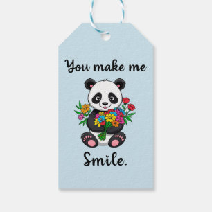 You Make Me Smile Cute Panda Gift Tags