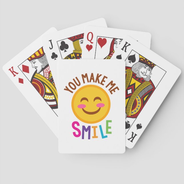 You Make Me Smile Emoji Playing Cards (Back)