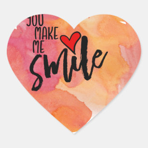 You Make Me Smile Heart Sticker