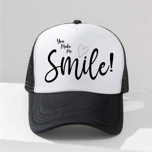 You Make Me Smile!" Minimalist Typography Trucker  Trucker Hat (Creator Uploaded)