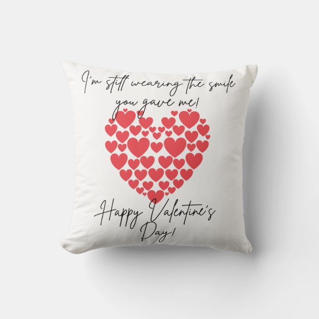 You make me smile Valentines  Cushion (Front)