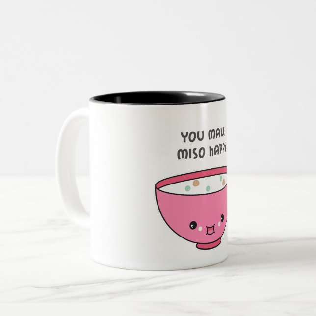 you make Miso Happy Cute bowl Two-Tone Coffee Mug (Front Left)