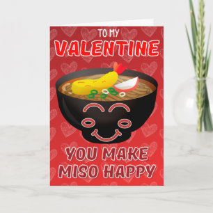 You Make Miso Happy Funny Valentine Card