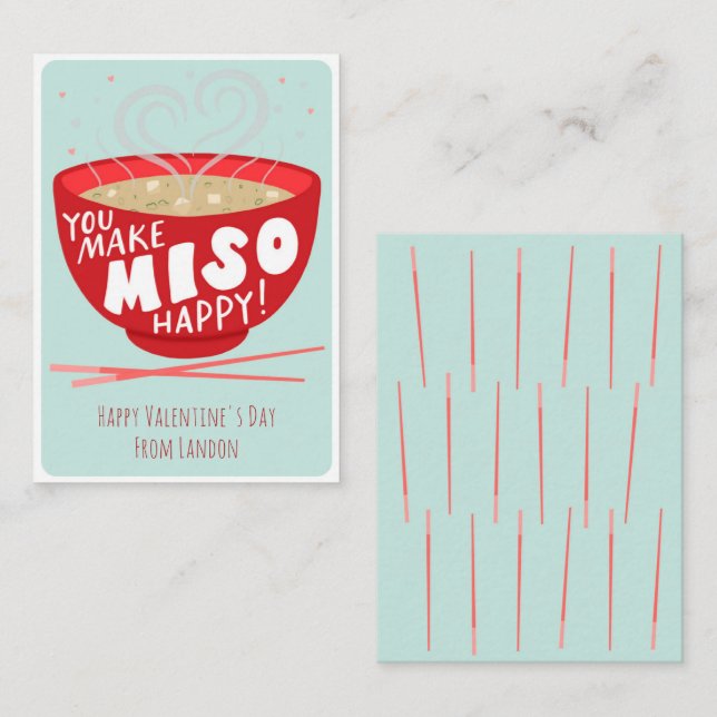 You Make Miso Happy Valentine's Note Card (Front/Back)