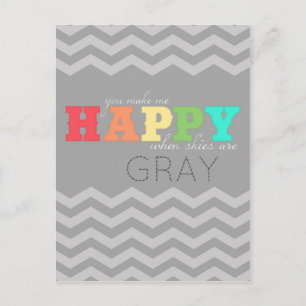 "you make my happy" (chevron) postcard