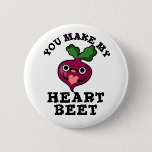 You Make My Heart Beet Funny Veggie Pun 6 Cm Round Badge