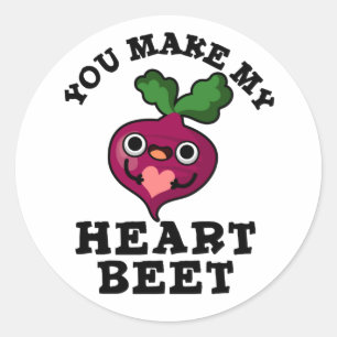 You Make My Heart Beet Funny Veggie Pun  Classic Round Sticker