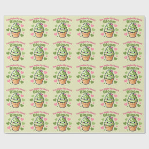 You Make My Heart Bloom Cute Kawaii Matcha Wrapping Paper