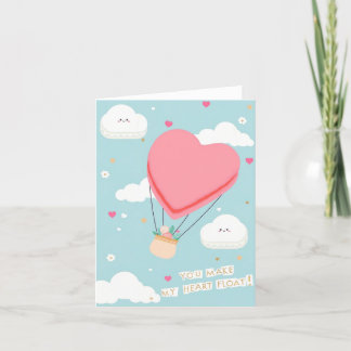You Make My Heart Float - Valentine Thank You Card