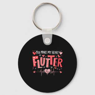 You Make My Heart Flutter Cardiac Nurse Valentine Key Ring