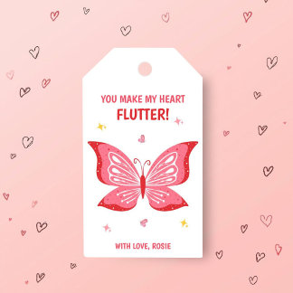 You Make My Heart Flutter Valentine Gift Tag